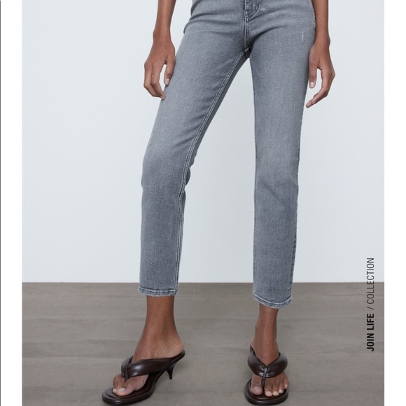 ZARA Vintage Hi-Rise Skinny Jeans Size 14 Gray BNWT - Picture 5 of 7